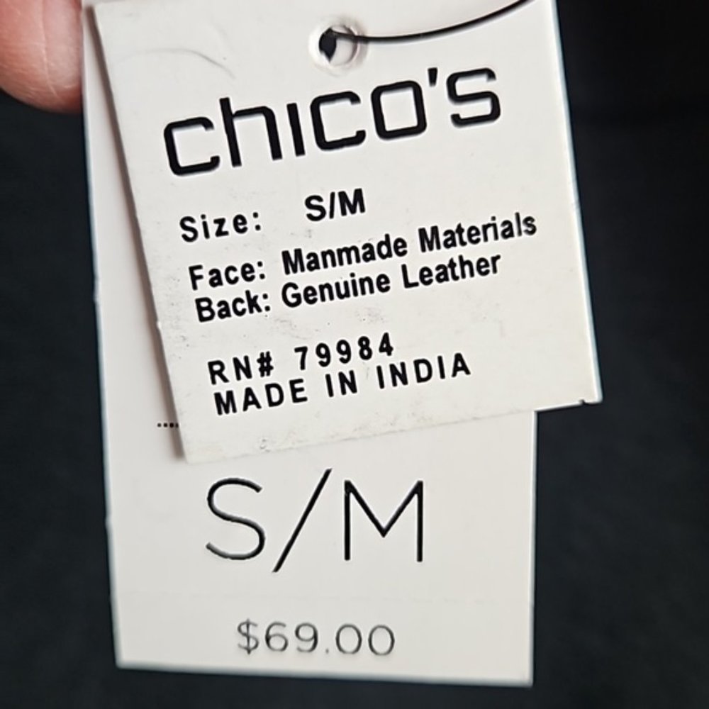 Chico's | NWT Women's Multi Avery Beaded Gold Chain Leather Belt Sz S/M - Picture 11 of 13